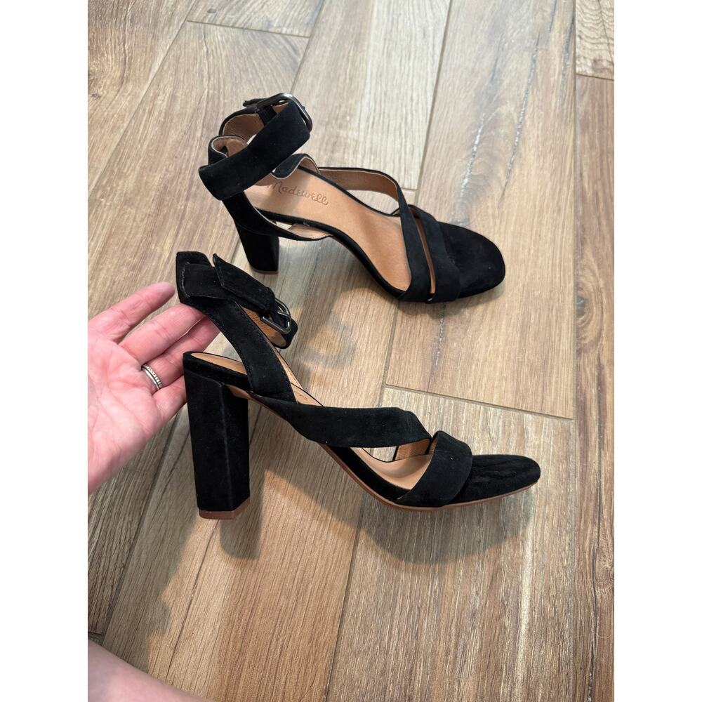 Madewell Suede Black Strappy Heels